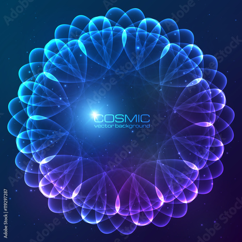 Blue abstract cosmic vector background