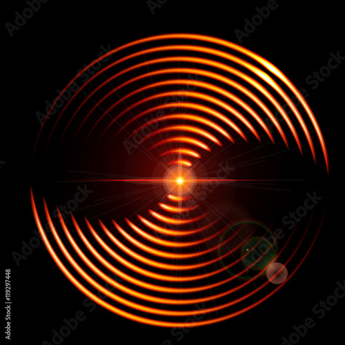 Abstract background with a fiery  DJ mix cover with music wavefo