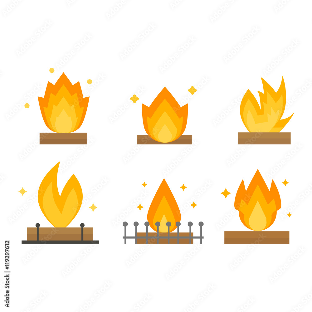 Fire flame hot burn and fire flame vector icon. Warm inferno danger