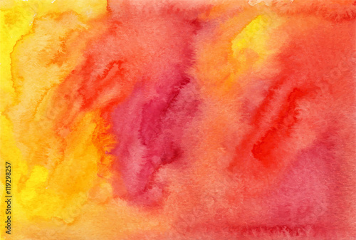 Orange and red watercolor painted background