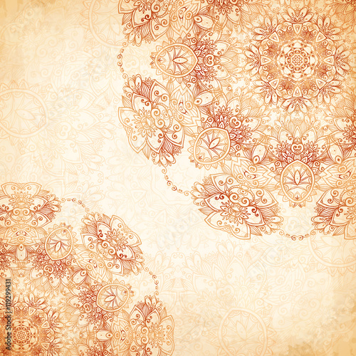 Ornate vintage background in mehndi style