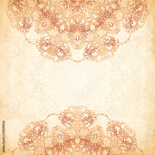 Ornate vintage background in mehndi style