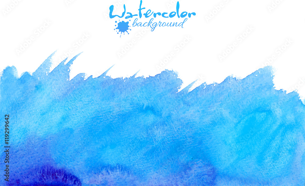 Fototapeta premium Blue watercolor vector background