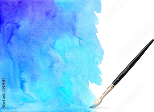 Realistic vector brush on watercolor background