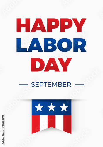 Happy Labor day, Holiday in United States of America celebrated on first monday in September, vector illustration, vertical banner