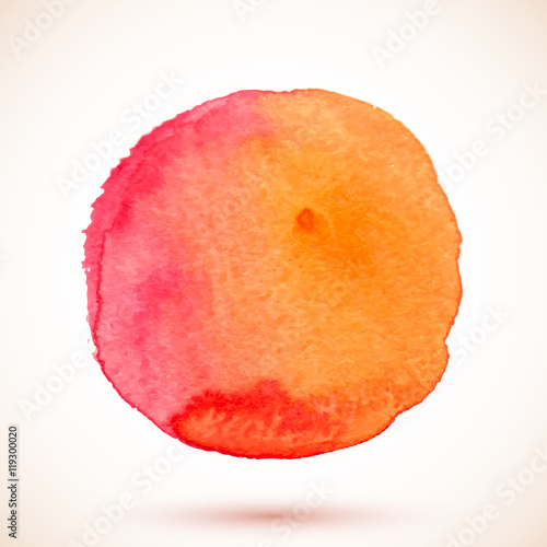 Red vector isolated watercolor paint circle