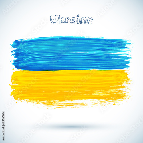 Painted Ukraine flag  vector illustration
