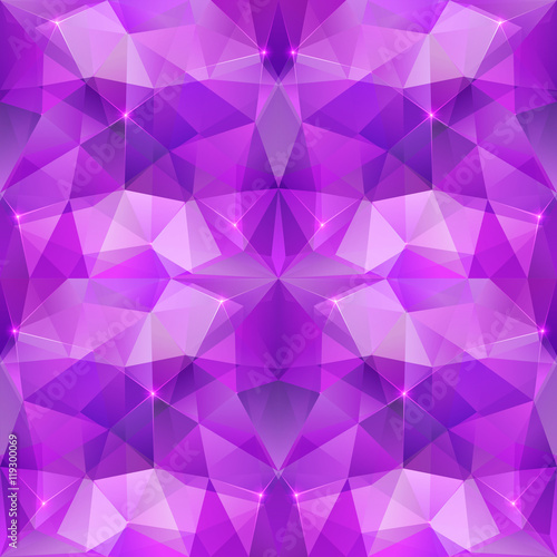 Violet crystal abstract vector seamless pattern