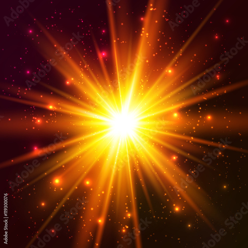 Yellow cosmic vector explode