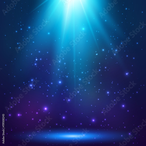 Blue magic light, vector background