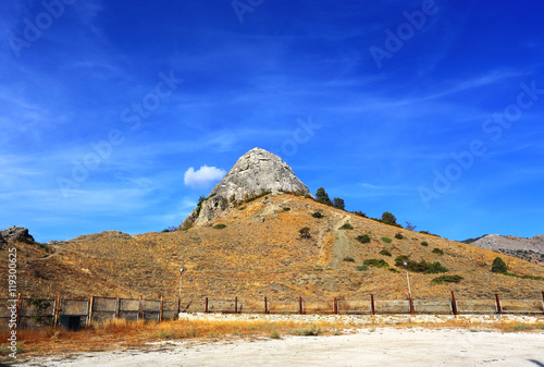 Landscape with rock