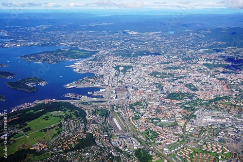 Aerial view of the Oslo area in Norway © eqroy