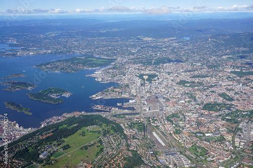 Aerial view of the Oslo area in Norway © eqroy