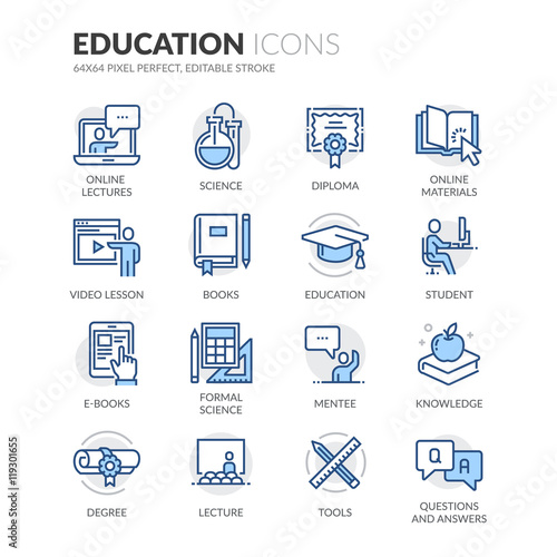 Line Education Icons