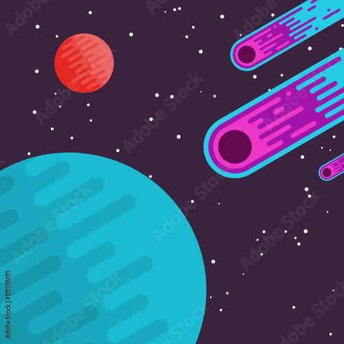 meteors in space background