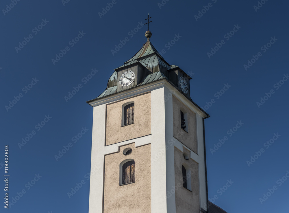 Big church tower in Kovarska village Big church tower in Kovarska village