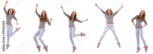 Young woman isolated on the white background