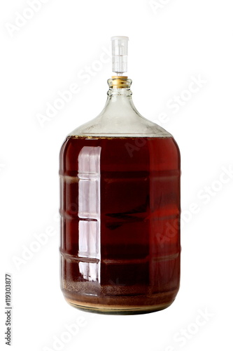 Carboy of Fermenting Homebrew Beer photo