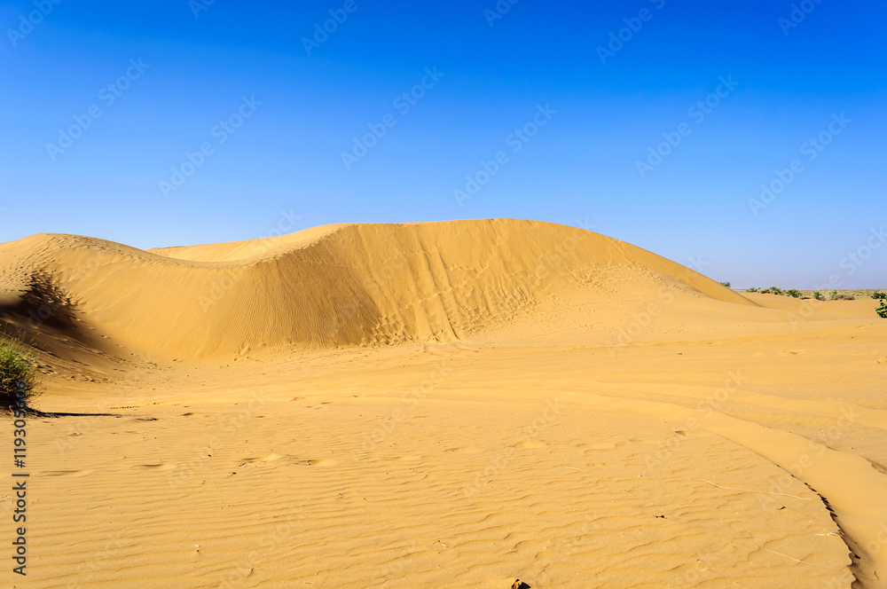 Sand dunes, SAM dunes of Thar Desert of India with copy space