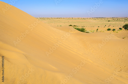 Sand dunes  SAM dunes of Thar Desert of India with copy space