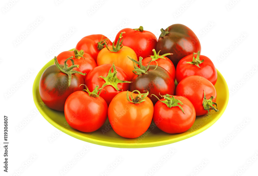 Tomato on plate Tomato on plate