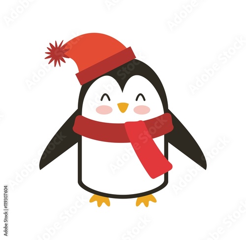 cute animal merry christmas isolated icon