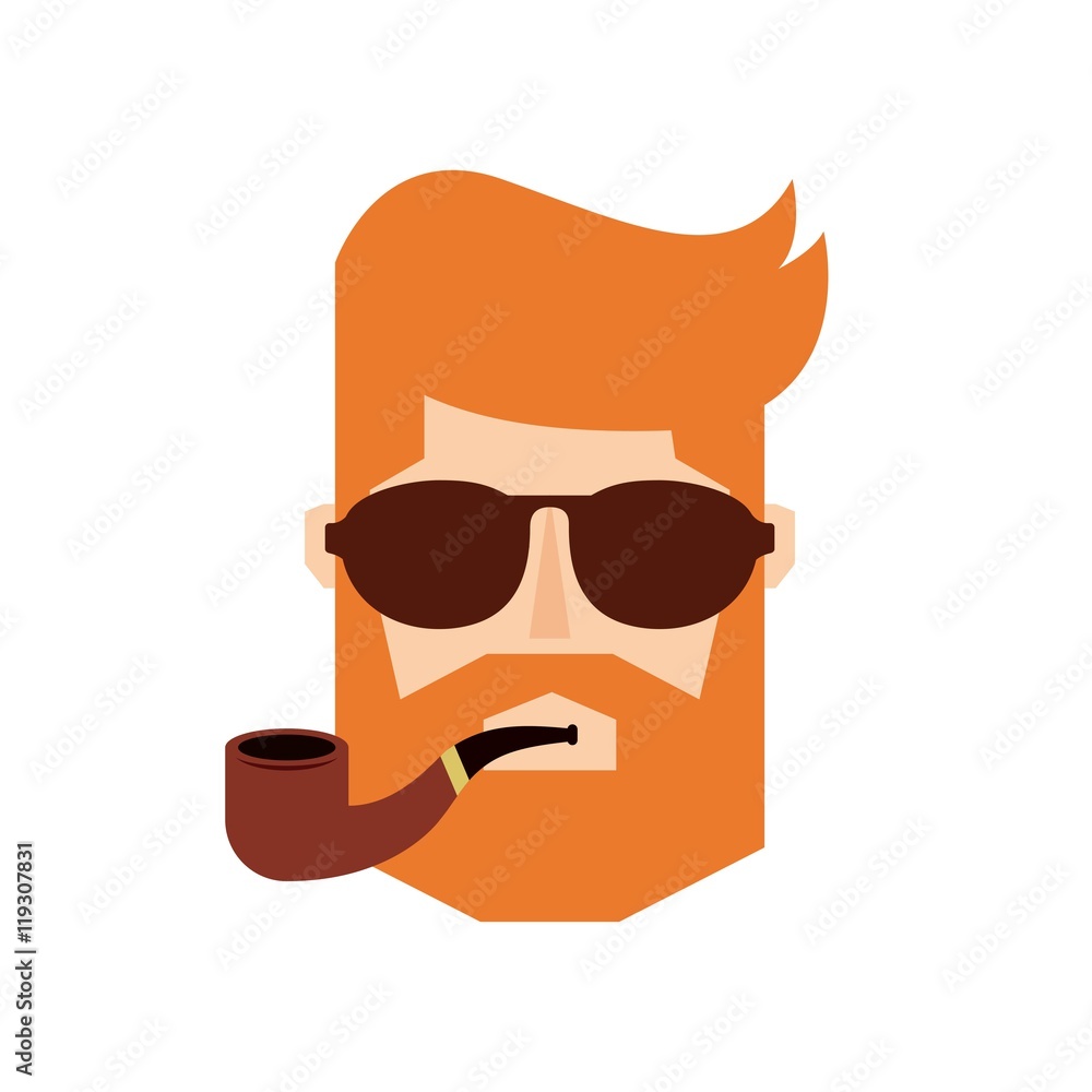 head man hipster style isolated icon head man hipster style isolated icon