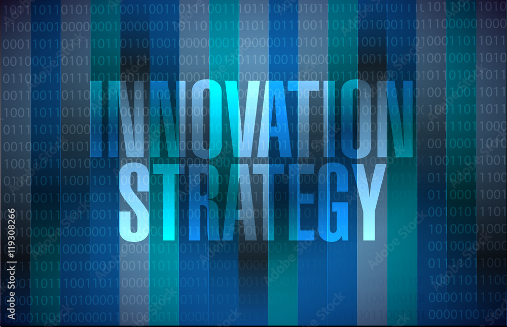 Innovation Strategy binary sign concept