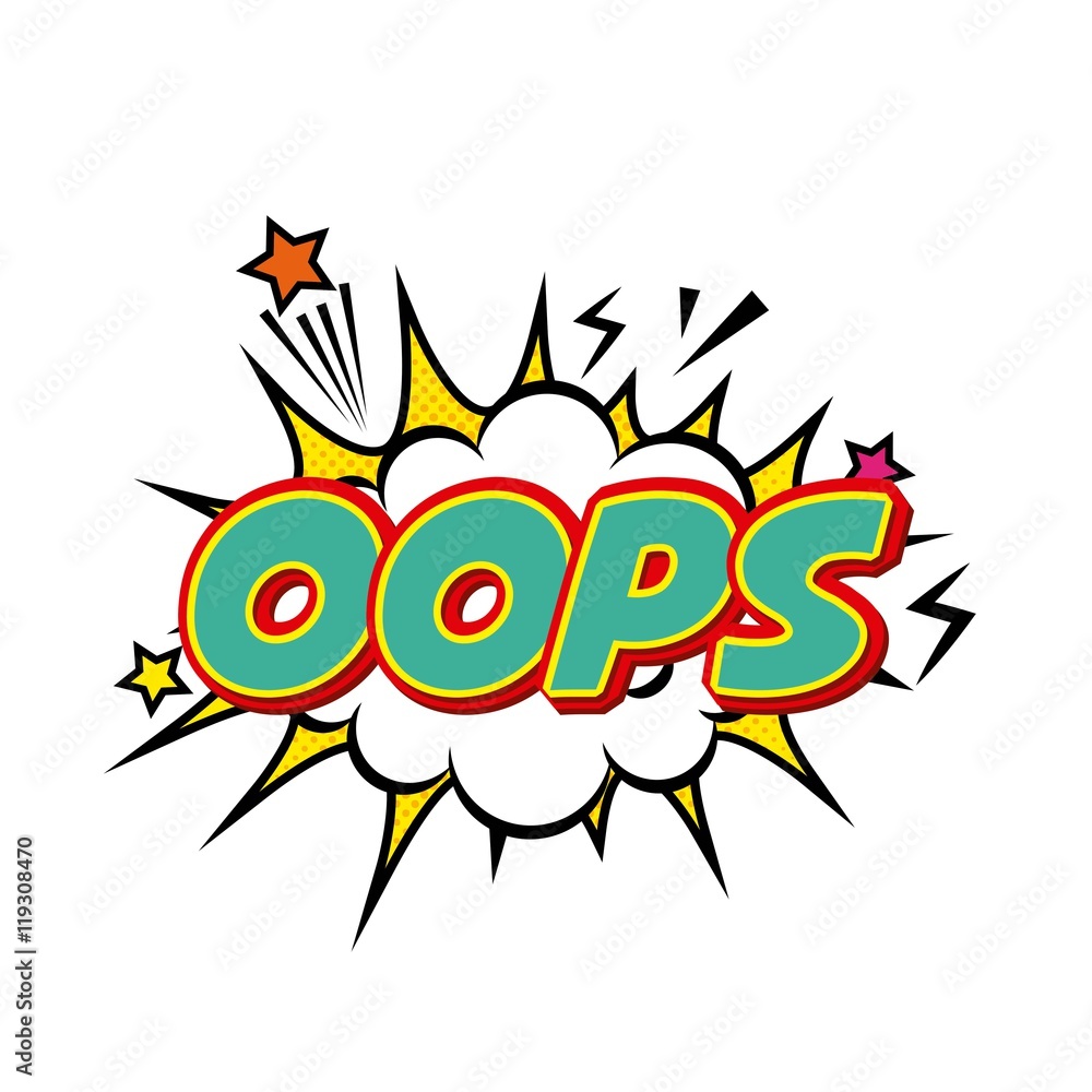 oops comic pop art style oops comic pop art style