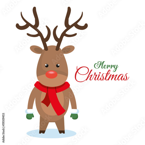 reindeer christmas character icon © Gstudio