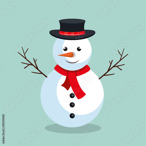 Canvas Print snowman christmas character icon