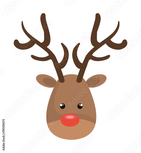 reindeer christmas character icon