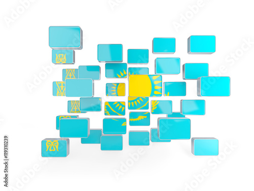 Flag of kazakhstan  mosaic background