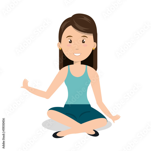 woman female young sitting person icon