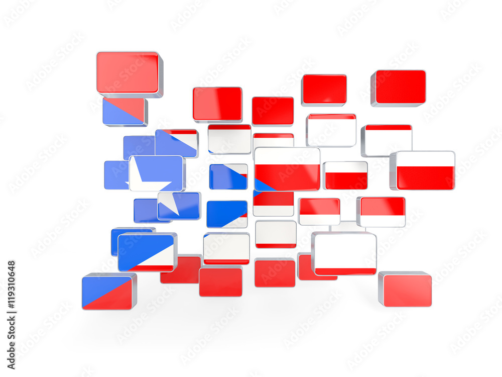 Flag of puerto rico, mosaic background