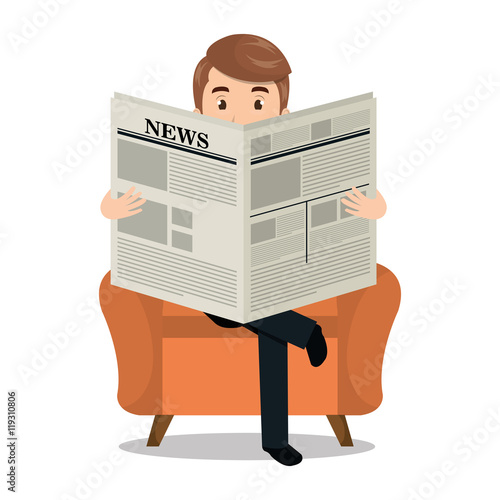 man reading newspaper icon