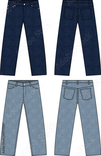 Illustration of simple denim pants2