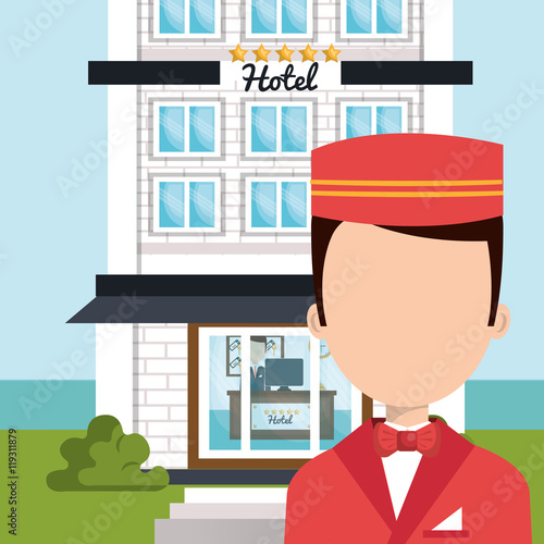 bellboy service hotel isolated icon