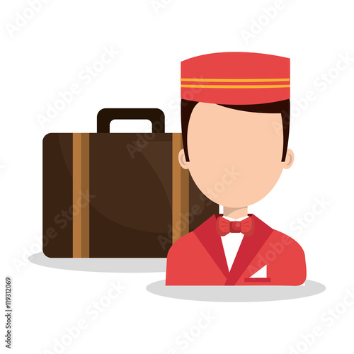 bellboy service hotel isolated icon