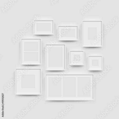 Picture frame gallery set for photographs