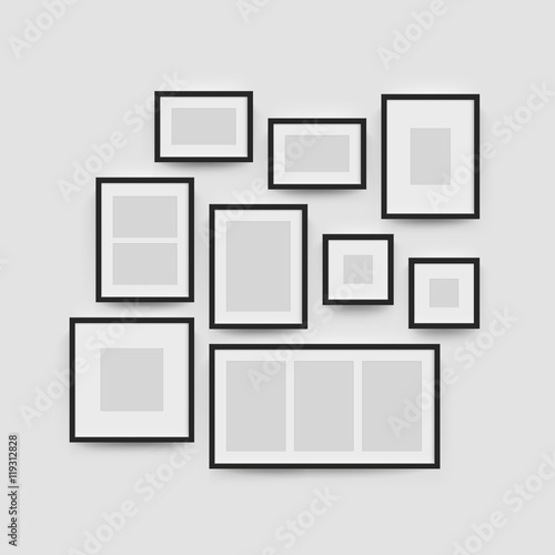 Picture frame gallery set for photographs