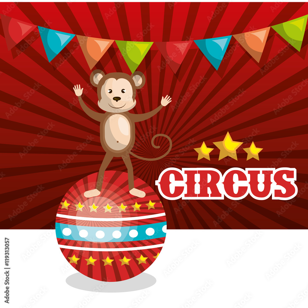 monkey circus animal show isolated icon monkey circus animal show isolated icon