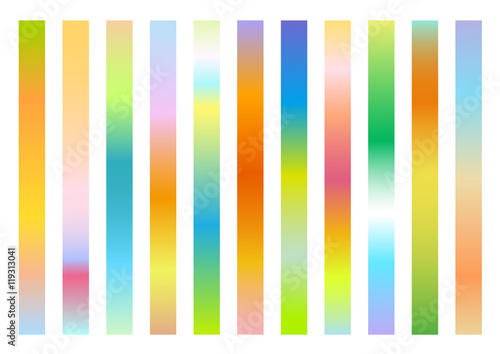 Set of 11 rectangle gradation pattern for design