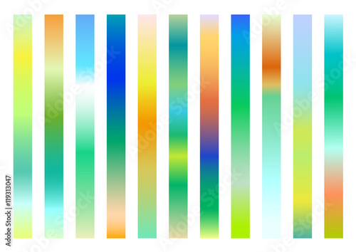 Set of 11 rectangle gradation pattern for design