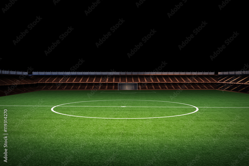 Fototapeta premium pusty stadion z zielonym polem