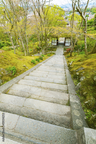 Stair in garden in Kyoto, Japan