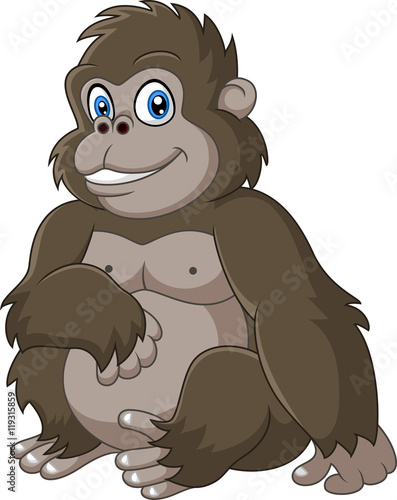 Cute baby gorilla cartoon