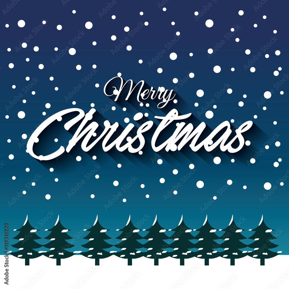 happy merry christmas card isolated vector illustration design
