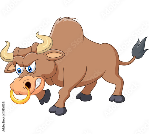 Angry bull cartoon