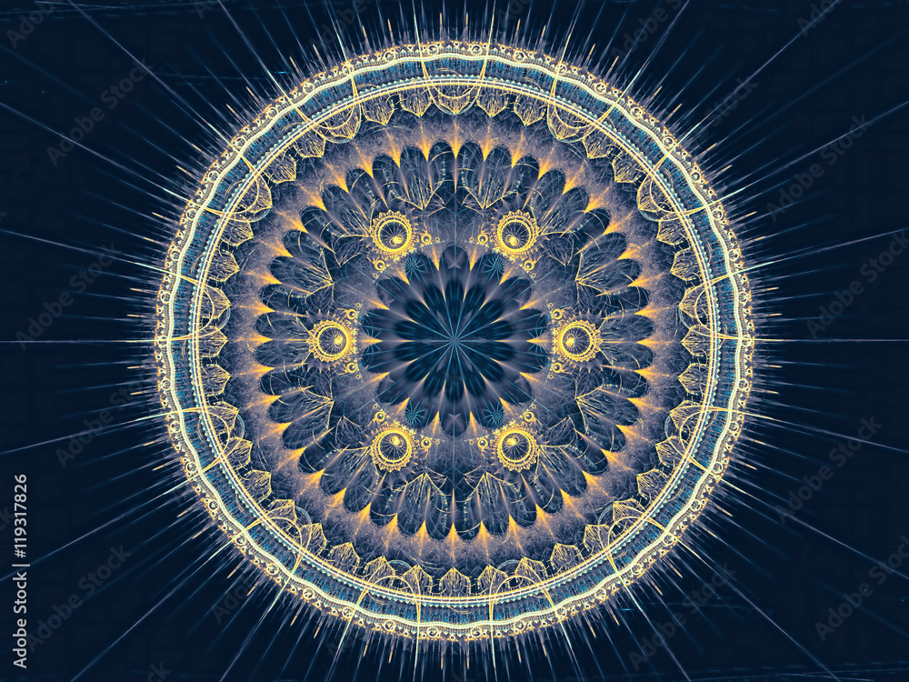 Fototapeta premium Abstract circle fractal - digitally generated image